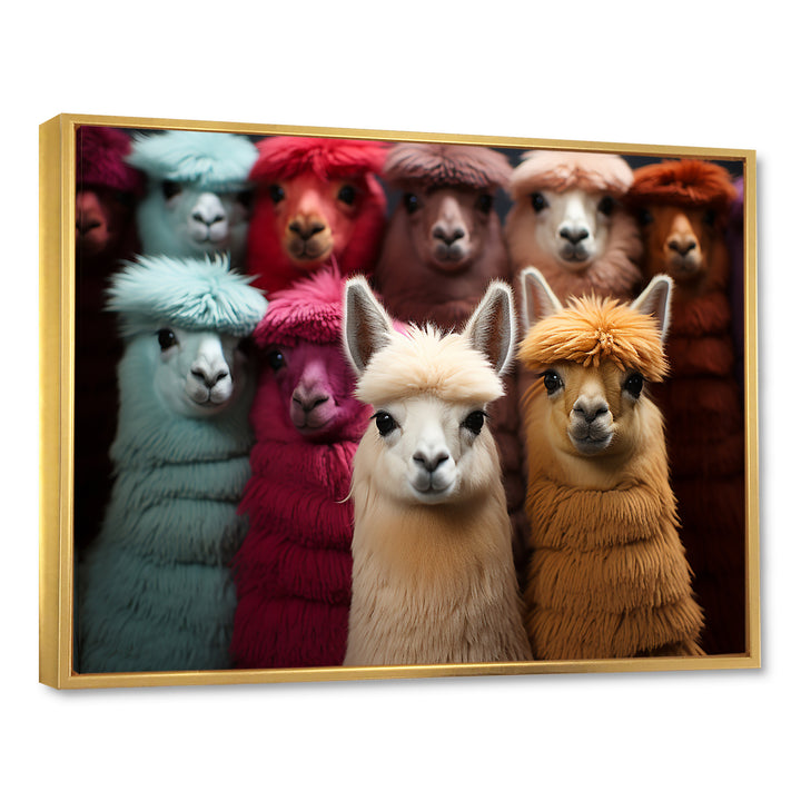 Colorful Alpacas Festive Fiesta - Alpaca Living Room Wall Art