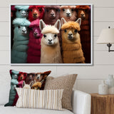 Colorful Alpacas Festive Fiesta - Alpaca Living Room Wall Art