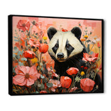Panda blooms meadow - White Panda Wall Art