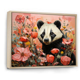 Panda blooms meadow - White Panda Wall Art