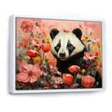 Panda blooms meadow - White Panda Wall Art