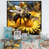 Pollen fuzzy buzz bumble bee - Bee Large Canvas Wall Art
