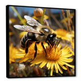 Pollen fuzzy buzz bumble bee - Bee Large Canvas Wall Art