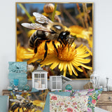 Pollen fuzzy buzz bumble bee - Bee Large Canvas Wall Art