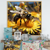 Pollen fuzzy buzz bumble bee - Bee Large Canvas Wall Art