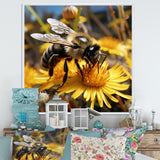 Pollen fuzzy buzz bumble bee - Bee Large Canvas Wall Art