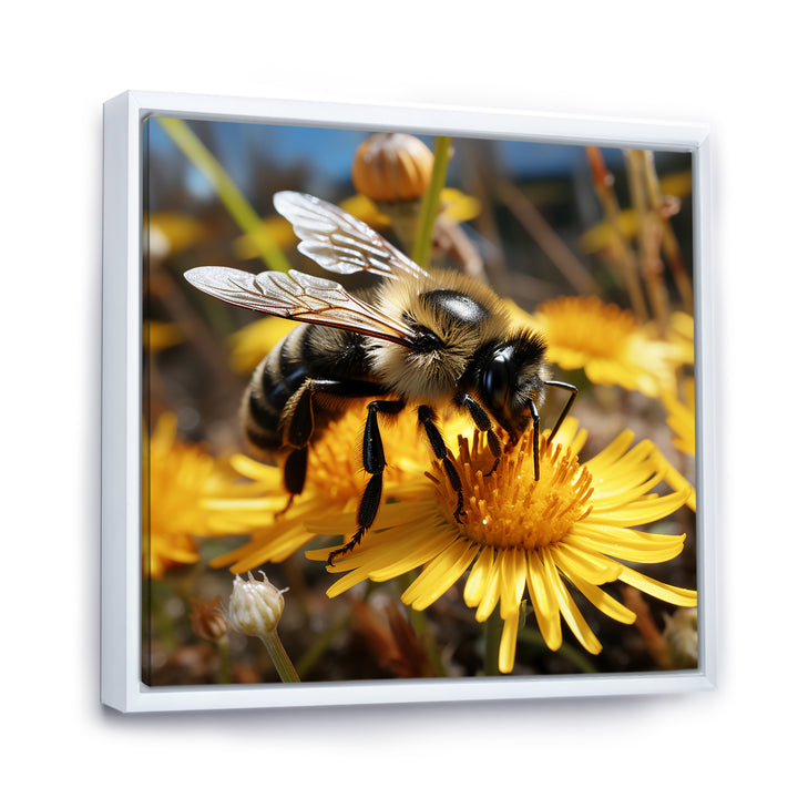 Pollen fuzzy buzz bumble bee - Bee Large Canvas Wall Art