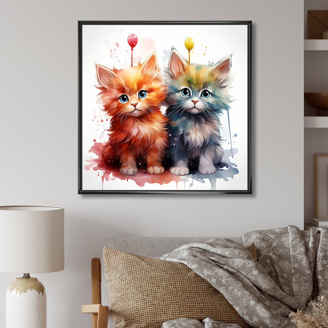 Joyful Kittens Playful Nursery - Animal Nursery Wall Decor