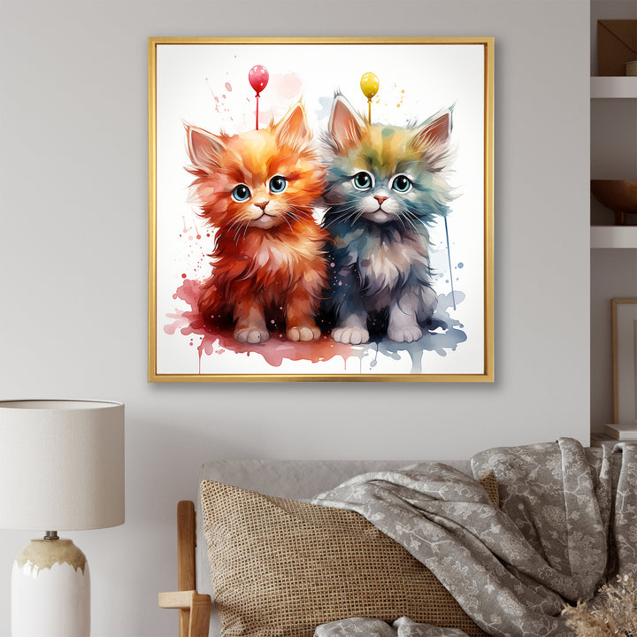 Joyful Kittens Playful Nursery - Animal Nursery Wall Decor