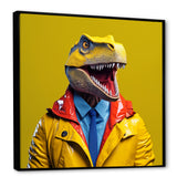 Yellow and blue Fashion first suited Dinosaur - Dinosaur Home Decor Art