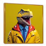 Yellow and blue Fashion first suited Dinosaur - Dinosaur Home Decor Art