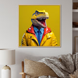 Yellow and blue Fashion first suited Dinosaur - Dinosaur Home Decor Art