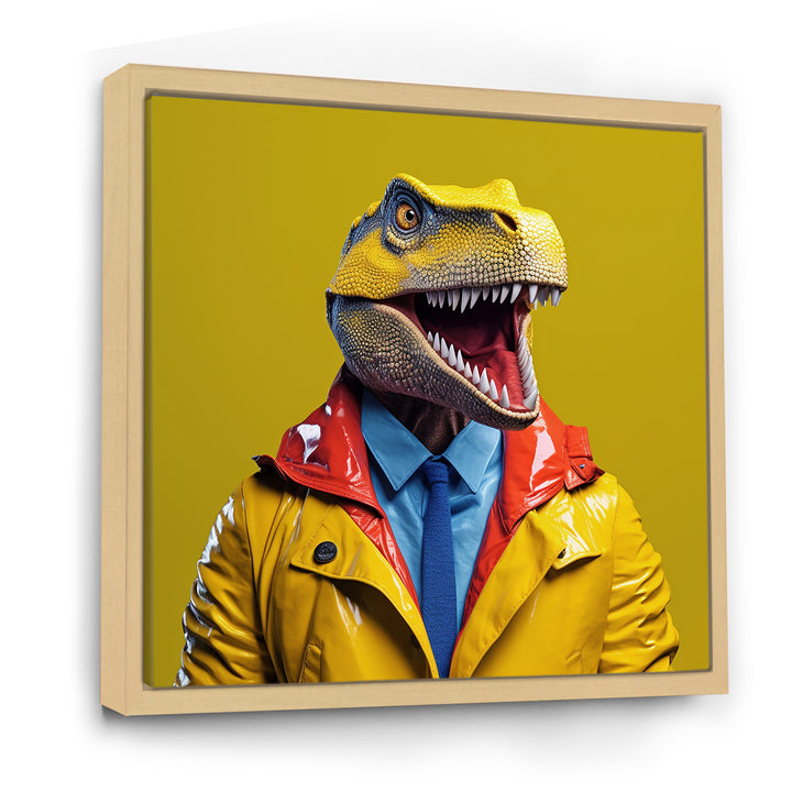 Yellow and blue Fashion first suited Dinosaur - Dinosaur Home Decor Art