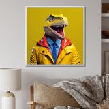 Yellow and blue Fashion first suited Dinosaur - Dinosaur Home Decor Art