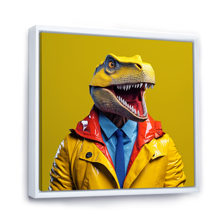 Yellow and blue Fashion first suited Dinosaur - Dinosaur Home Decor Art