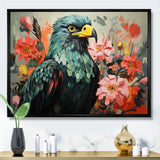 Green Vibrant floral Eagle Portrait - Eagle Wall Art Prints
