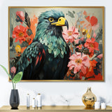 Green Vibrant floral Eagle Portrait - Eagle Wall Art Prints