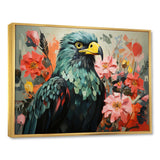 Green Vibrant floral Eagle Portrait - Eagle Wall Art Prints