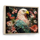 Pink Vibrant floral Eagle Portrait - Pink Eagle Wall Art