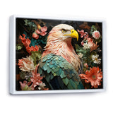 Pink Vibrant floral Eagle Portrait - Pink Eagle Wall Art