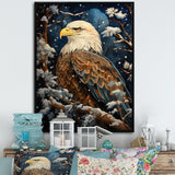 Snowy eagle scene - White Eagle Wall Art