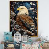 Snowy eagle scene - White Eagle Wall Art
