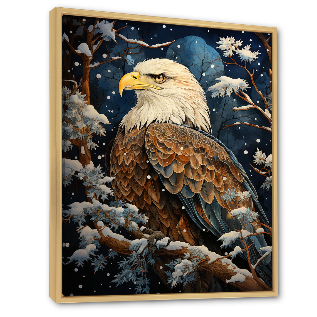 Snowy eagle scene - White Eagle Wall Art
