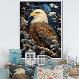 Snowy eagle scene - White Eagle Wall Art
