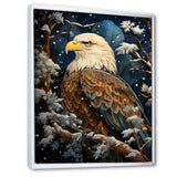 Snowy eagle scene - White Eagle Wall Art