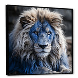 Blue Enigmatic Monarch lion - Lion Large Canvas Wall Art