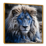 Blue Enigmatic Monarch lion - Lion Large Canvas Wall Art