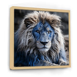 Blue Enigmatic Monarch lion - Lion Large Canvas Wall Art
