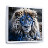 Blue Enigmatic Monarch lion - Lion Large Canvas Wall Art