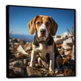 Rescue beagle dog in rocky - Dog Beagle Living Room Wall Art