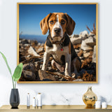 Rescue beagle dog in rocky - Dog Beagle Living Room Wall Art