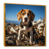 Rescue beagle dog in rocky - Dog Beagle Living Room Wall Art