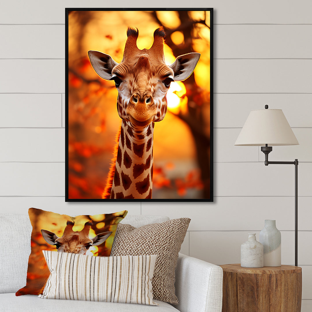 Majestic Giraffe Portrait - Giraffe Bedroom Wall Art