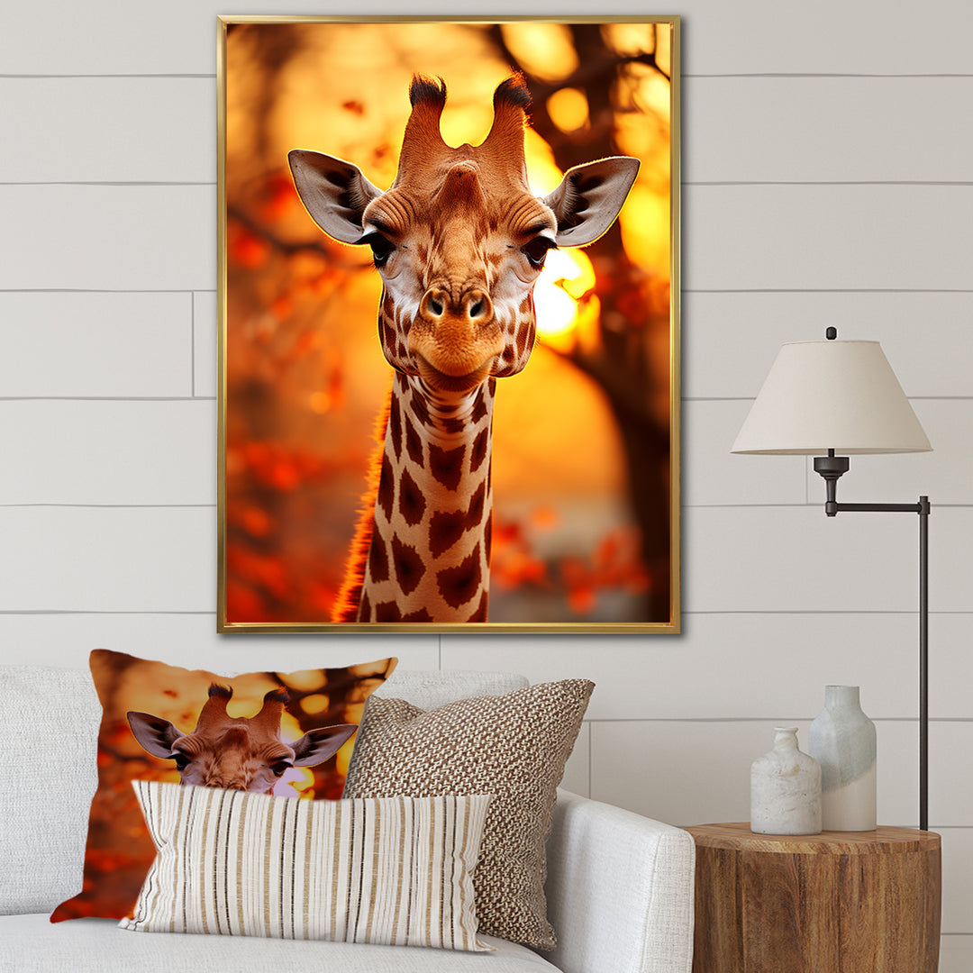 Majestic Giraffe Portrait - Giraffe Bedroom Wall Art