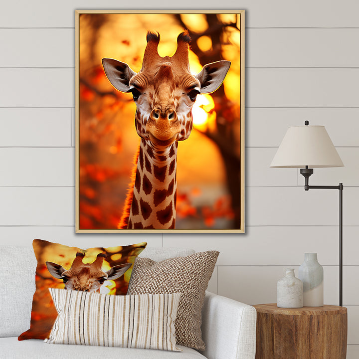 Majestic Giraffe Portrait - Giraffe Bedroom Wall Art