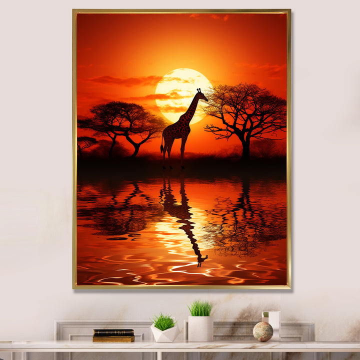 Savanna Safari Adventure giraffe - Giraffe Canvas Wall Art