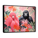 Pink and black Gorilla s Among Palms - Gorilla Wall Decor