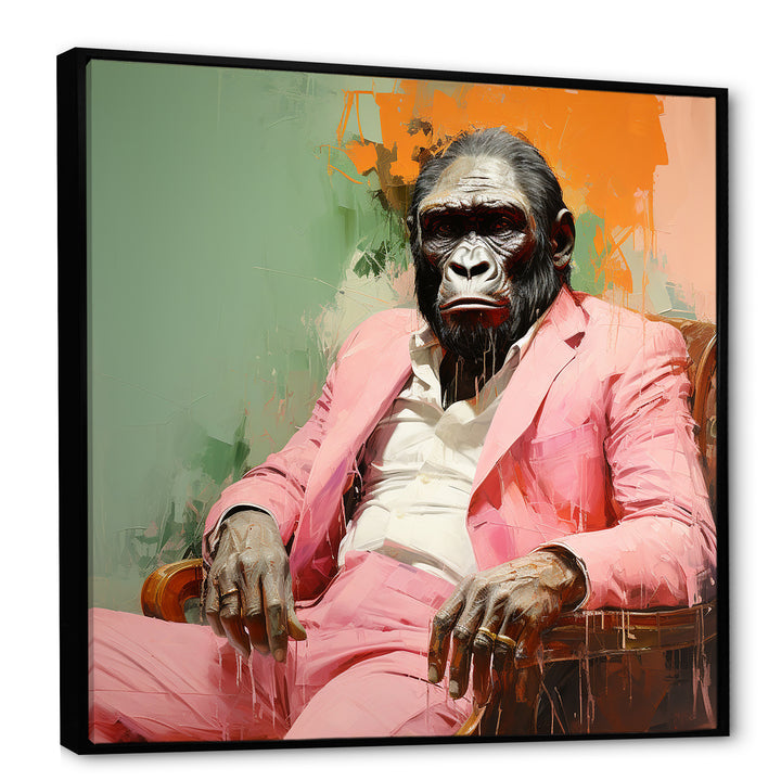 Pink and black Fashion first Gorilla suit - Pink Gorilla Wall Art