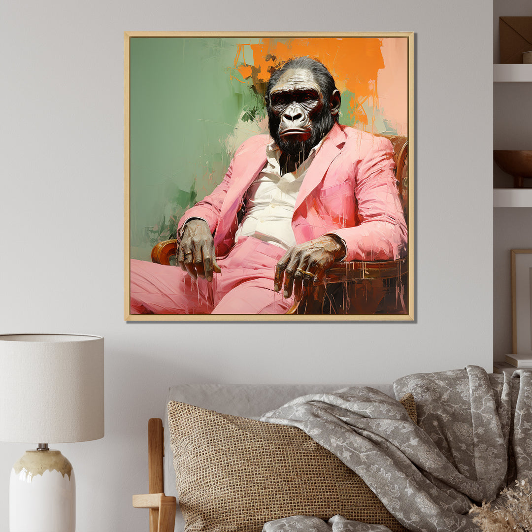 Pink and black Fashion first Gorilla suit - Pink Gorilla Wall Art