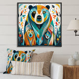 Creative Grizzly Bear Collage - Bear Framed Canvas Art