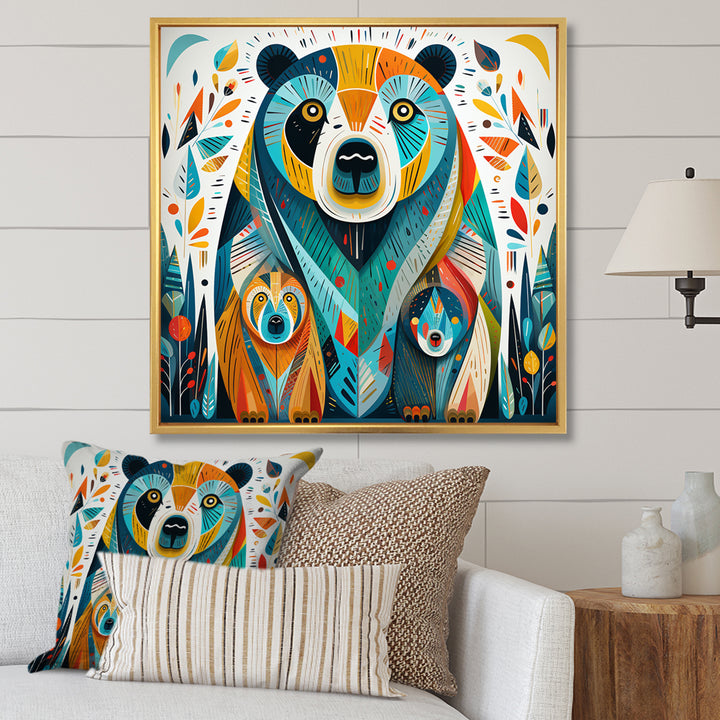 Creative Grizzly Bear Collage - Bear Framed Canvas Art