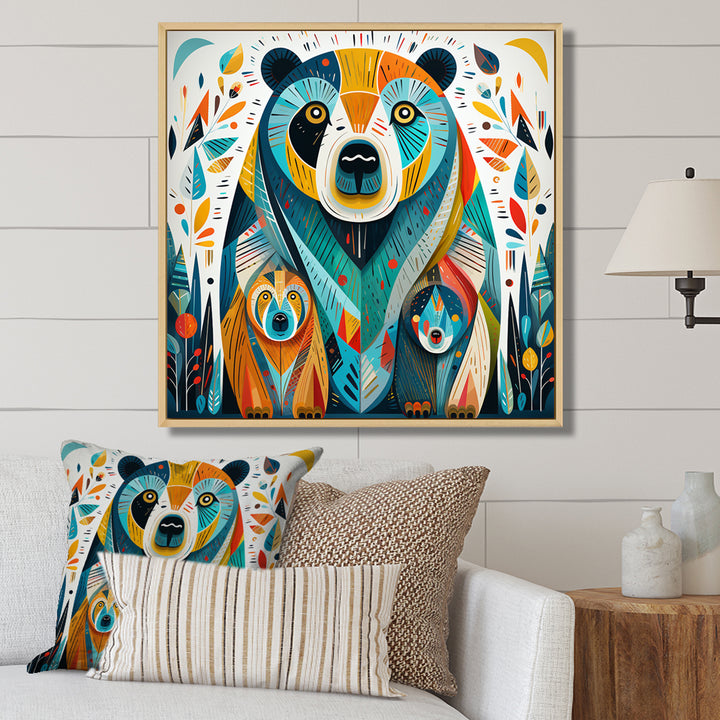 Creative Grizzly Bear Collage - Bear Framed Canvas Art