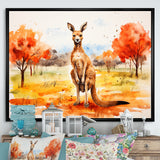 Brown and orange Kangaroo outback - Kangaroo Canvas Wall Art