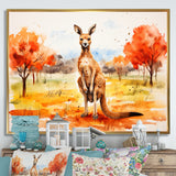 Brown and orange Kangaroo outback - Kangaroo Canvas Wall Art