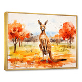 Brown and orange Kangaroo outback - Kangaroo Canvas Wall Art