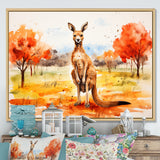 Brown and orange Kangaroo outback - Kangaroo Canvas Wall Art